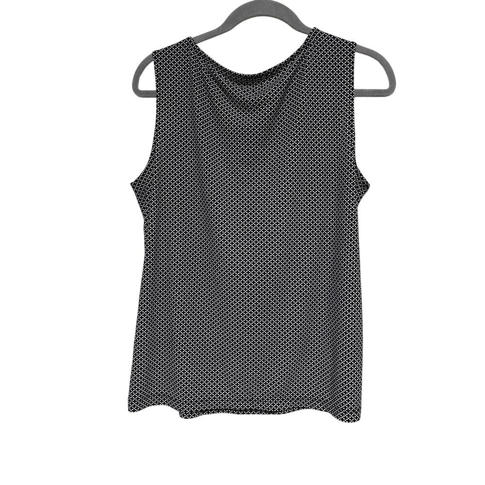 Talbots Sleeveless Black White Patterned Top M - Picture 7 of 7
